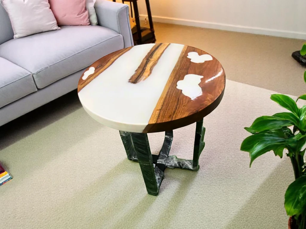 Round Agate Coffee Table – Timeless Elegance for Any Room